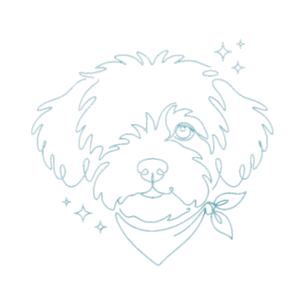 Off Leash Era, line pup wearing a bandana