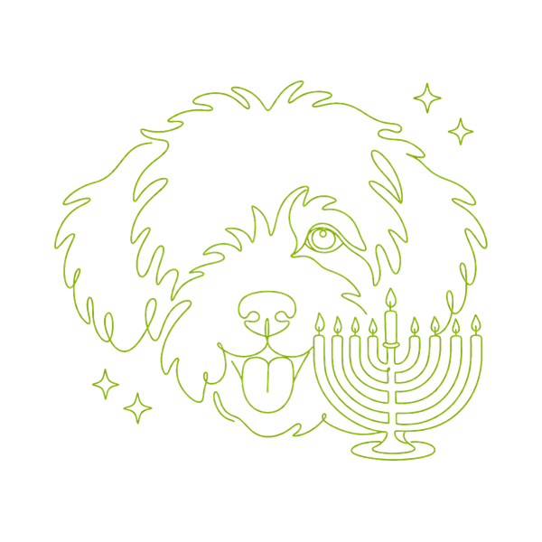 Bark Lite Nights kit, line pup with menorah