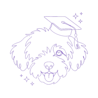 Grad Vibes Only — line pup wearing a graduation cap