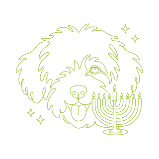 Eight Bright Nights kit — line pup with menorah