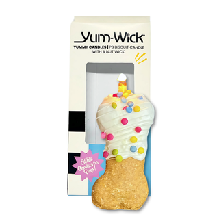 Yum-Wick edible peanut butter cookie candle for dogs