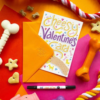 Cheesy Valentines edible dog card