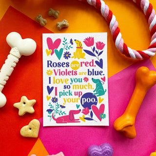Valentine Roses Poem edible dog card