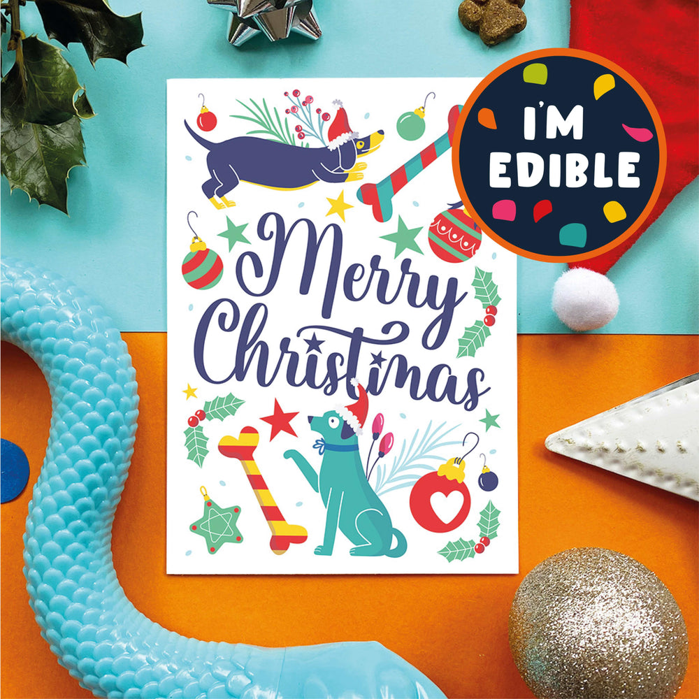 Merry Christmas edible dog card
