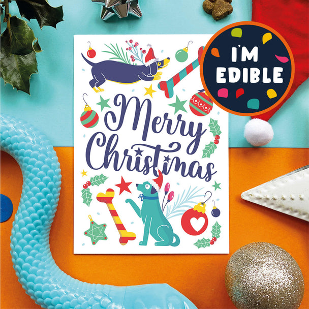 Merry Christmas edible dog card