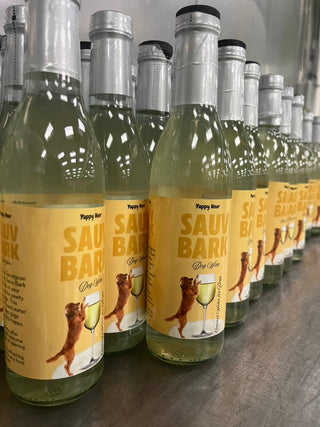 Sauv Bark Dog Wine - non-alcoholic coconut water dog wine by Yappy Hour