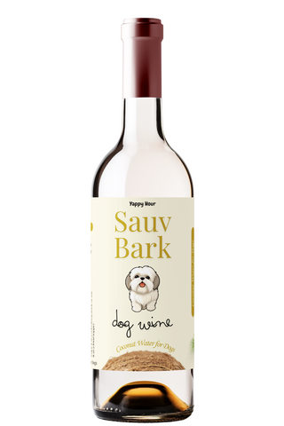 Sauv Bark Dog Wine - non-alcoholic coconut water dog wine by Yappy Hour