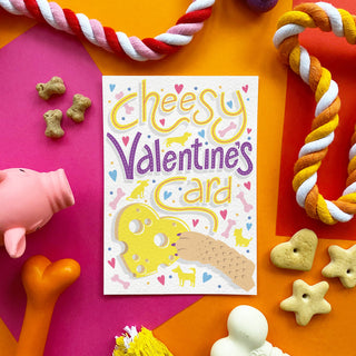 Cheesy Valentines edible dog card