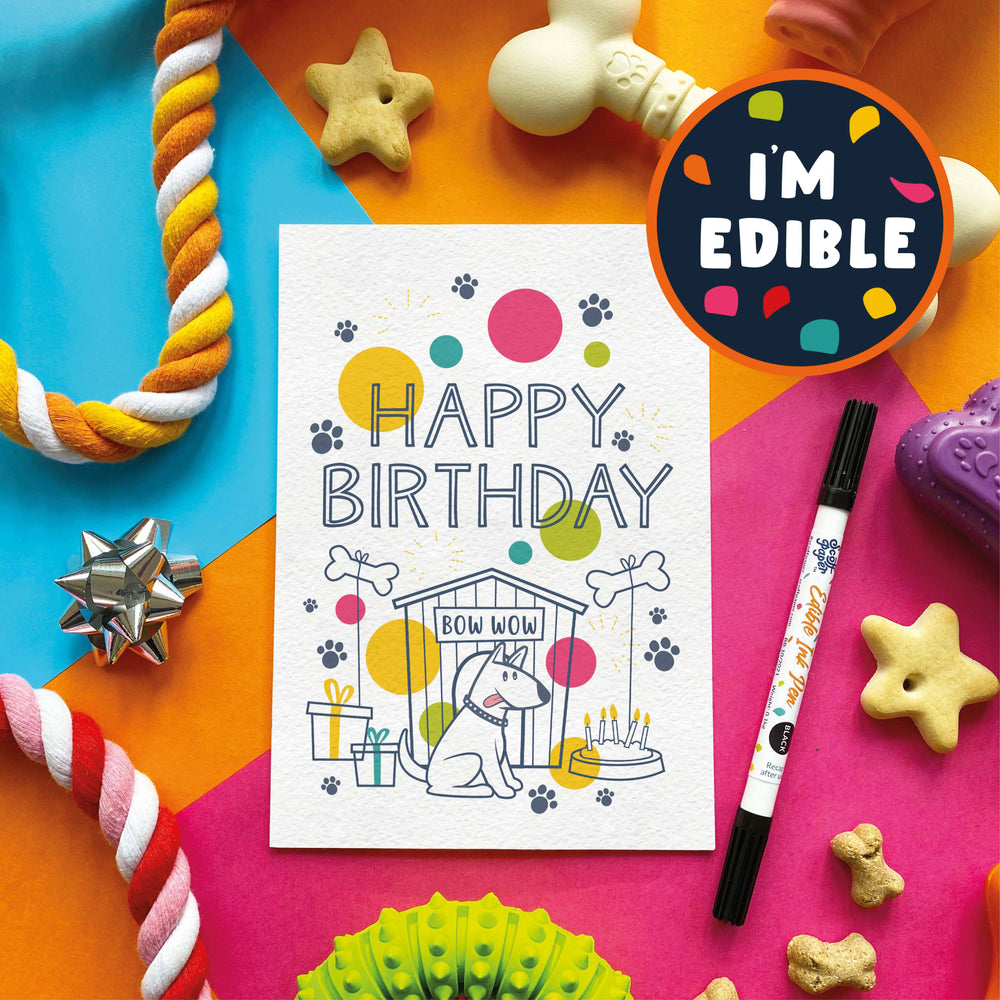 Bow Wow edible dog birthday card