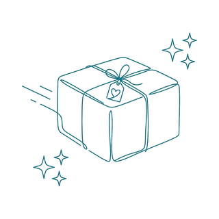 Teal line-art icon for fast shipping